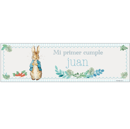 Banner de papel Peter Rabbit celeste Pers.